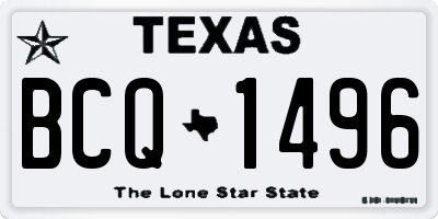 TX license plate BCQ1496