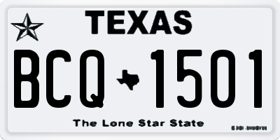 TX license plate BCQ1501