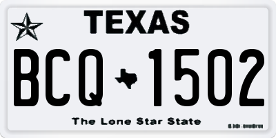 TX license plate BCQ1502