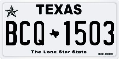 TX license plate BCQ1503