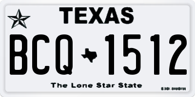 TX license plate BCQ1512