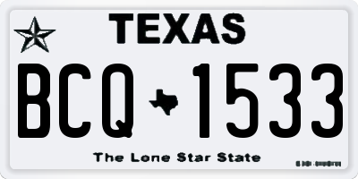 TX license plate BCQ1533