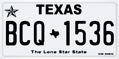 TX license plate BCQ1536