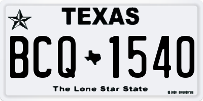 TX license plate BCQ1540