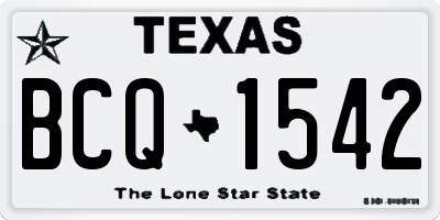 TX license plate BCQ1542