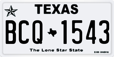 TX license plate BCQ1543