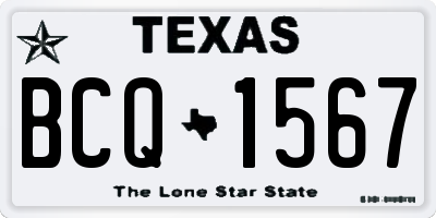 TX license plate BCQ1567