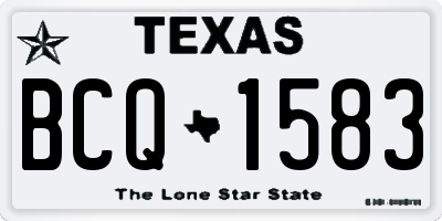 TX license plate BCQ1583