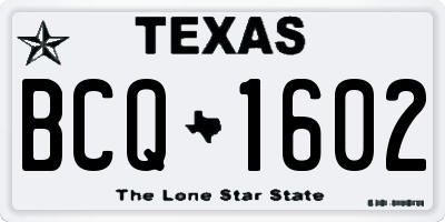 TX license plate BCQ1602