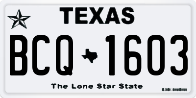 TX license plate BCQ1603