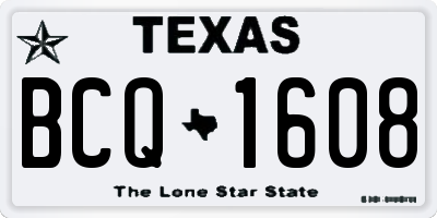 TX license plate BCQ1608