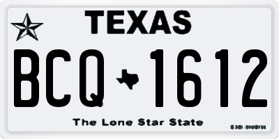 TX license plate BCQ1612