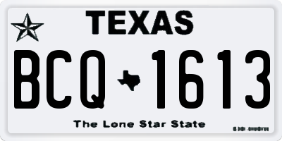 TX license plate BCQ1613