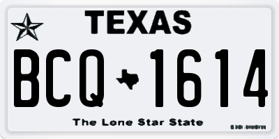 TX license plate BCQ1614