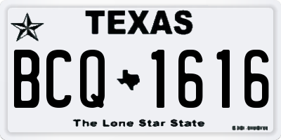TX license plate BCQ1616