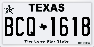 TX license plate BCQ1618