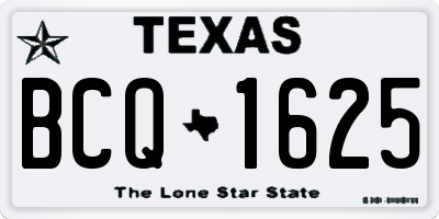 TX license plate BCQ1625