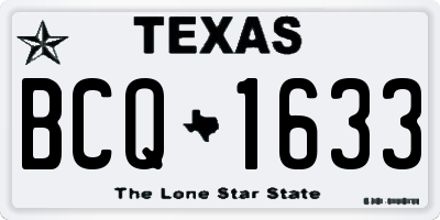 TX license plate BCQ1633