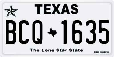 TX license plate BCQ1635