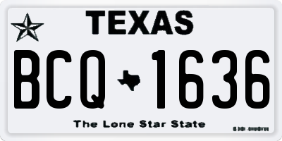 TX license plate BCQ1636