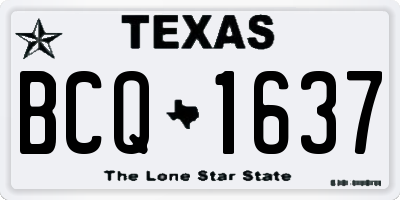 TX license plate BCQ1637