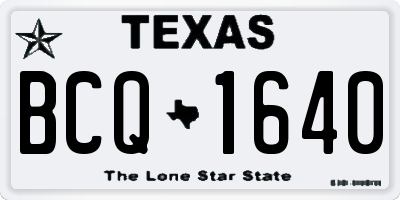 TX license plate BCQ1640