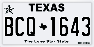 TX license plate BCQ1643