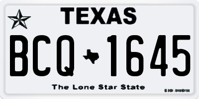 TX license plate BCQ1645
