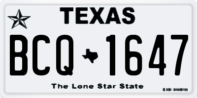 TX license plate BCQ1647