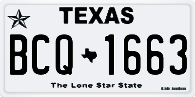 TX license plate BCQ1663