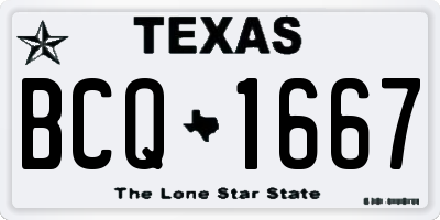 TX license plate BCQ1667