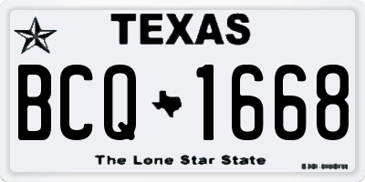 TX license plate BCQ1668