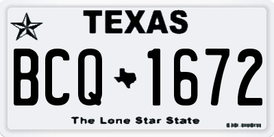TX license plate BCQ1672