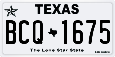 TX license plate BCQ1675