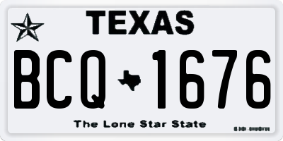TX license plate BCQ1676