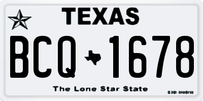TX license plate BCQ1678