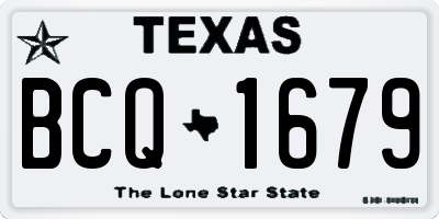 TX license plate BCQ1679