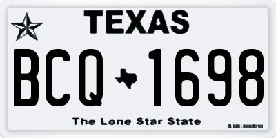 TX license plate BCQ1698