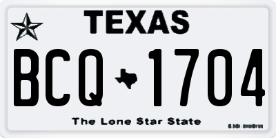 TX license plate BCQ1704