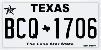 TX license plate BCQ1706