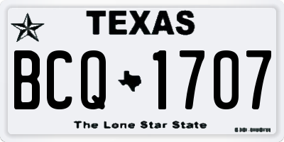 TX license plate BCQ1707