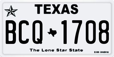 TX license plate BCQ1708
