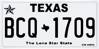 TX license plate BCQ1709