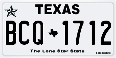 TX license plate BCQ1712