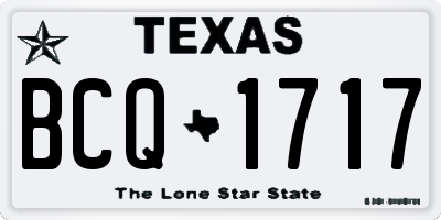 TX license plate BCQ1717