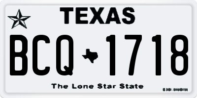 TX license plate BCQ1718