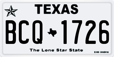 TX license plate BCQ1726