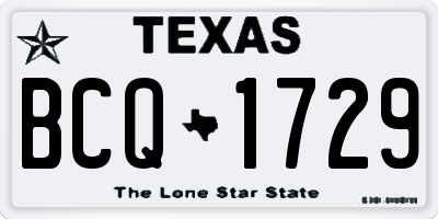 TX license plate BCQ1729