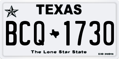 TX license plate BCQ1730