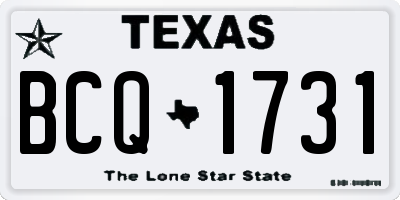 TX license plate BCQ1731